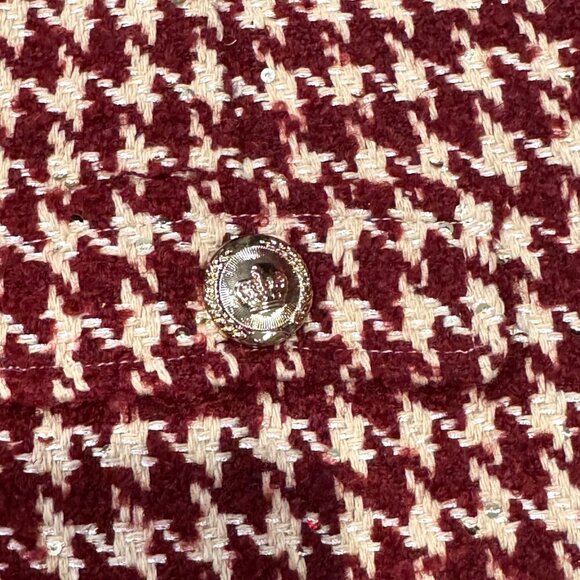 Walter Baker 10 Dora Tweed Shorts Wine Houndstooth Gingham NWT MSRP $198 - Picture 8 of 9